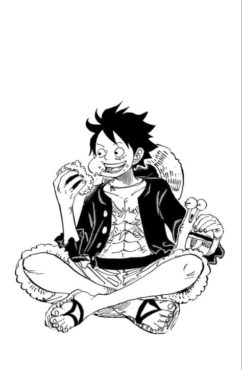 Luffy White Background, Monkey D Luffy Manga Panel, Luffy Panel, Luffy Manga Panel, One Piece Black And White, Manga Luffy, Luffy Manga, Optical Illusion Tattoo, One Piece Tattoos