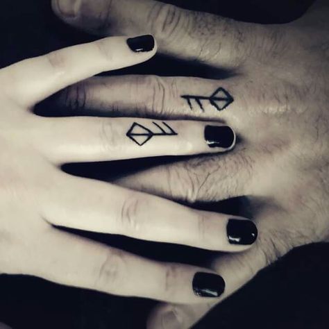 Viking rune for L❤VE Wedding Anniversary Tattoo Runes For Marriage, Viking Wedding Tattoo, Norse Couples Tattoo, Couples Viking Tattoos, Viking Ring Tattoo, Viking Tattoos For Couples, Viking Love Tattoo, Viking Marriage Tattoo, Viking Wedding Ring Tattoos