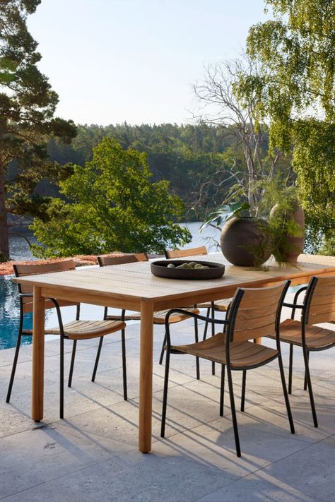 Elevate your outdoor space with the 2025 Sundal Chairs and Koster Table from Skargaarden. The Sundal chairs, designed for comfort and style, are perfect for long summer evenings and gatherings. Paired with the sleek Koster table, crafted for durability and elegance, this set offers both functional and aesthetic appeal. Whether you're dining alfresco or enjoying a relaxed outdoor setting, the combination of these designs brings timeless Scandinavian beauty to your patio, garden, or terrace. Outdoor Patio Inspiration, Scandinavian Beauty, Camping Ground, Patio Inspiration, Beautiful Villages, Outdoor Setting, Summer Evening, Garden Outdoor, Outdoor Settings