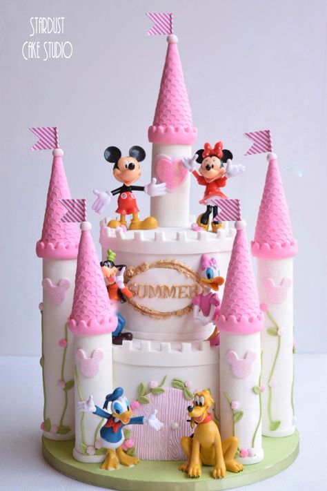 Disney Castle Cake Ideas, Disney Castle Birthday Cake, Mickey Clubhouse Cake, Disneyland Birthday Cake, Disneyland Cake, Mickey Mouse Clubhouse Birthday Cake, Disney Castle Cake, Mickey Mouse Clubhouse Cake, Birthday Cake Inspiration