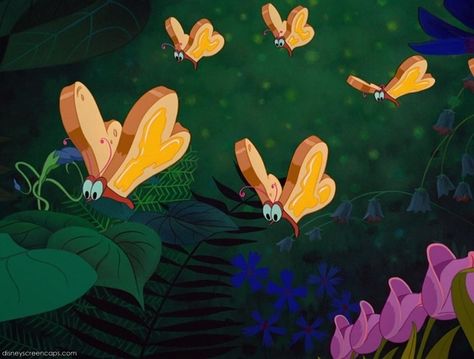 These “Bread and Butterflies” from Alice in Wonderland | 28 Fantastically Adorable Disney Creatures That We Wish Were Real Film Alice In Wonderland, Alice In Wonderland Flowers, Tattoo Disney, Alice In Wonderland 1951, Painting The Roses Red, Alice In Wonderland Book, Disney Version, Wonderland Tattoo, Disney Alice In Wonderland