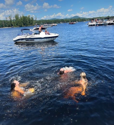 Lake Floating, Swimming Aesthetic, Camp Chairs, Lake Swimming, Summer Boats, England Aesthetic, Friends Nature, Lake Days, Country Summer