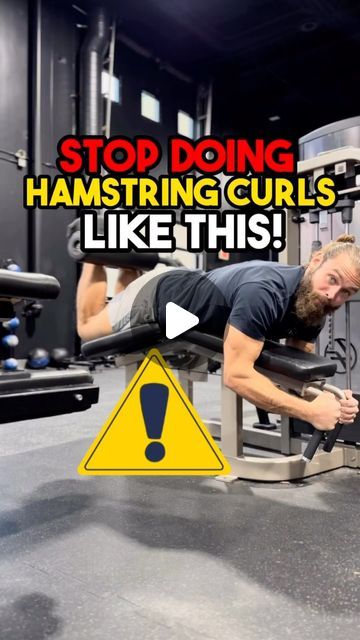 Jake - Lifestyle Coach on Instagram: "❌Stop doing lying hamstring curls this way! . ⚠️You might as well be doing a seated hamstring curl, it’s a similar position in terms of what you’re emphasizing when it comes to the hamstrings. . 👉When you lay on these machines, most of them have you in a hip flexed position, which isn’t necessarily bad but if you’re already doing stiff- legged deadlifts or seated hamstring curls, there is no point because you’re already overloading the hamstrings in their fully lengthened position. . ❗️To fully shorten and challenge the hamstrings in their end range of the movement you need hip extension, that’s where prodding yourself up on the bench makes sense. Watch the video as I explain how to do it and the why behind it 🤙 . #hamstrings #hamstringworkout #hamst Seated Hamstring Curl, Hamstring Cable Workout, Hamstring Curls At Home, Leg Curl Machine Workout, Hamstring Machine, Lying Hamstring Curl, Hamstring Curl Machine, Best Hamstring Exercises, Hamstring Exercises