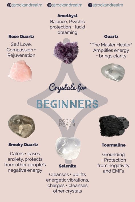 Crystals 101: Crystals for Beginners Crystal Placement In Home, Crystals 101, Crystals For Beginners, Crystal Identification, Crystals Home Decor, Best Healing Crystals, Smoky Quartz Ring, Psychic Protection, Crystals Healing Properties