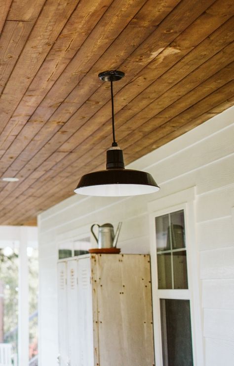 White Farmhouse, Classic Barn Lights a Dream Come True | Inspiration | Barn Light Electric Outdoor Pendant Lighting Porch Farmhouse, Entryway Transformation, Barn Lights, Barn Light Electric, Light Highlights, Barn Light, Outdoor Pendant Lighting, White Farmhouse, Barn Lighting