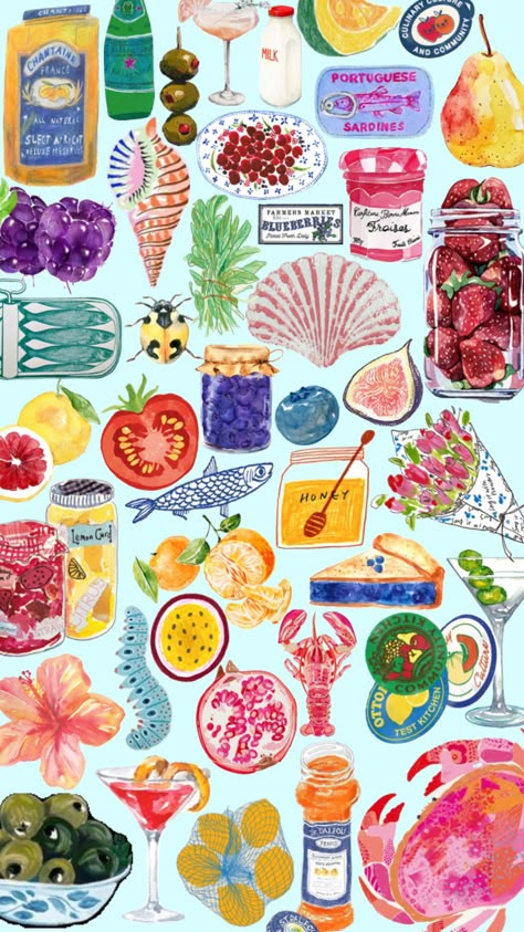 Italian beach picnic Italian Picnic, Italian Beach, Artsy Background, Botanical Illustration Vintage, Theme Background, Collage Background, Iphone Wallpaper Themes, Phone Wallpaper Patterns, Art Collage Wall