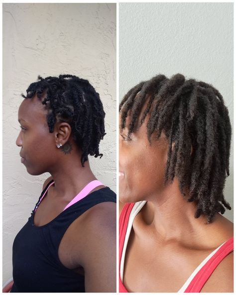 Dreadlock journey before and after. Day 1 starter locs and one year loc anniversary. Dreadlock Journey, Starter Locs, Loc Journey, Year 1, Locs, Natural Hair, Natural Hair Styles, Hair