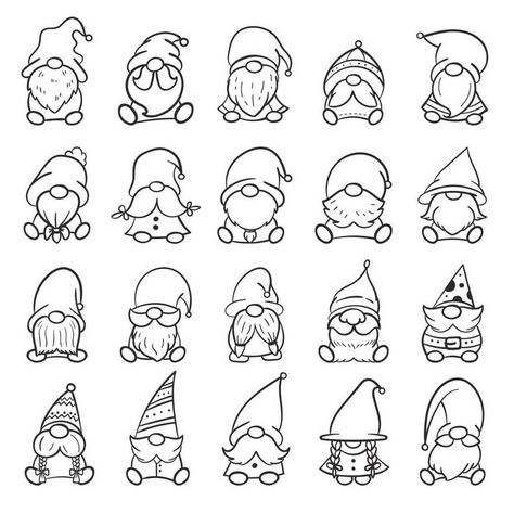 A Coloring Page, Art With Meaning, Idee Cricut, Christmas Doodles, Cute Doodles Drawings, Christmas Gnomes, Doodle Art Designs, Whimsical Christmas, With Meaning