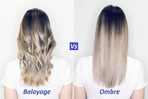 Do you know the difference between balayage and ombre hair? Find out the answer to balayage vs ombre to see how they differ and which one you should pick. Ombre Vs Balayage Vs Sombre, Balayage Hair Vs Ombre, Ombre Vs Balayage, Balayage Vs Ombre, Balayage Hair Tutorial, Sombre Hair, Reverse Ombre, Blonde Roots, Ombre Fashion