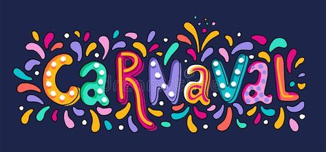 Vector Hand drawn Carnaval Lettering. Carnival Title With Colorful Party Element , #AFF, #Lettering, #Carnival, #Title, #Carnaval, #Vector #ad Party Elements, Theme Carnaval, Visual And Performing Arts, Photos Booth, Garage Art, Collaborative Art, Art Organization, Fun Family Activities, Image Vector