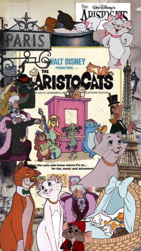 Aristocats Aesthetic, Aristocats Wallpaper, Diaries Ideas, Marie From Aristocats Wallpaper, Kidcore Nostalgia, The Aristocats Dinner And A Movie, Aristocats Movie, Aristocats Everybody Wants To Be A Cat, Disney Movies List