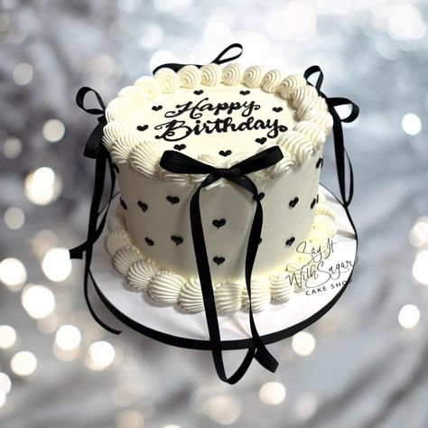 Hearts and bows birthday cake #hearts #bows #Say It With Sugar Cake Shop White Buttercream, Sugar Cake, Happy Birthday Cakes, Cake Shop, Buttercream Cake, Butter Cream, Birthday Cake, Happy Birthday, Cake