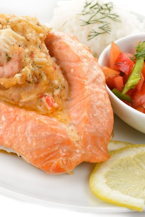 Costco Stuffed Salmon, How To Cook Stuffed Salmon, Air Fryer Stuffed Salmon, Stuffed Salmon Air Fryer, Costco Stuffed Salmon Recipe, Salmon Nutrition Facts, Costco Salmon, Cook Frozen Salmon, Salmon In Air Fryer