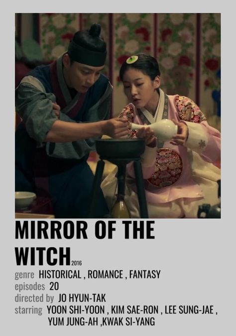 Mirror Of The Witch Kdrama, The Witch Kdrama, The Witch Poster, Healer Drama, Mirror Of The Witch, Minimalist Polaroid Poster, Film Recommendations, Movies To Watch Teenagers, Drama List