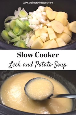 Slow Cooker Leek and Potato Soup- a very easy soup recipe, great for making in large batches and freezing.  Warm and filling for winter lunches. #souprecipe #slowcooker #slowcookerrecipe #lunchideas #batchcooking #freezermeals Soup Maker Recipes, Leek And Potato Soup, Winter Lunch, Leek And Potato, Slow Cooker Potato Soup, Slow Cooker Potatoes, Vegetarian Soup Recipes, Soup Maker, Soup Recipes Slow Cooker