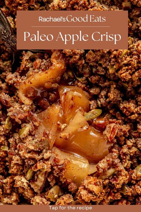 My Paleo Apple Crisp is the crowd-pleasing dessert you’ll want to bring to every holiday gathering. It’s comforting, deliciously sweet and crumbly, but somehow gluten-free, dairy-free, and refined sugar-free. Tap for the healthy dessert recipe! Paleo Apple Crumble Recipe, Apple Pie Recipe Healthy, Aip Apple Crisp, Gluten Free Sugar Free Apple Crisp, Gluten Dairy And Sugar Free Recipes, Whole 30 Dessert Recipes, Easy Paleo Desserts, Gluten Free Apple Desserts, Paleo Apple Dessert