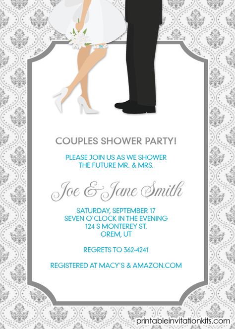 Bridal Shower Invitations Free, Invitation Engagement, Watercolor Bridal Shower Invitations, Kansas Wedding, Couples Shower Invitation, Couples Bridal Shower, Couple Wedding Shower, Pre Wedding Party, Couples Shower Invitations