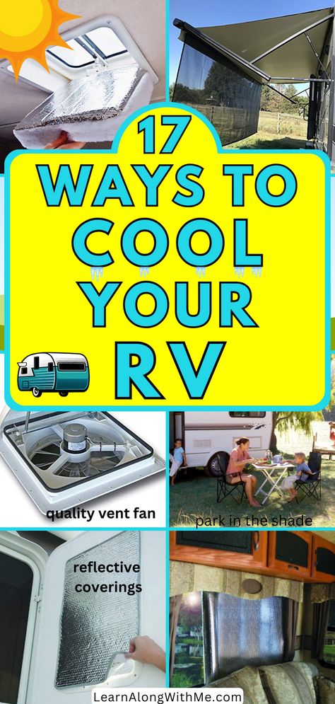 Want some ideas to help cool your camper this summer and make your RV a little cooler and more comfortable inside?   Many of these are really simple ideas and not necessarily RV hacks, but doing just a few of these things can make a noticeable difference.   Click to check them out and help beat the heat this summer. Camper Diy Hacks, Trailer Life Hacks, Rv Hacks Motorhome, Camper Hacks Diy Tips And Tricks, Camper Hacks Travel Trailers, Camper Living Hacks, Camping Hacks Camper, Glamping Tips, Rv Hacks Travel Trailers