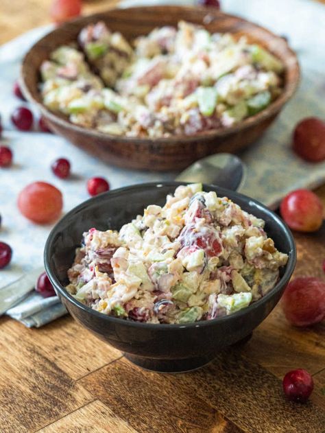 Cranberry Waldorf Salad | 12 Tomatoes Cranberry Walnut Salad, Jello Salads, Waldorf Salad, Jello Salad, Foodie Crush, Fruit Salads, 12 Tomatoes, Dessert Salads, Fresh Cranberries