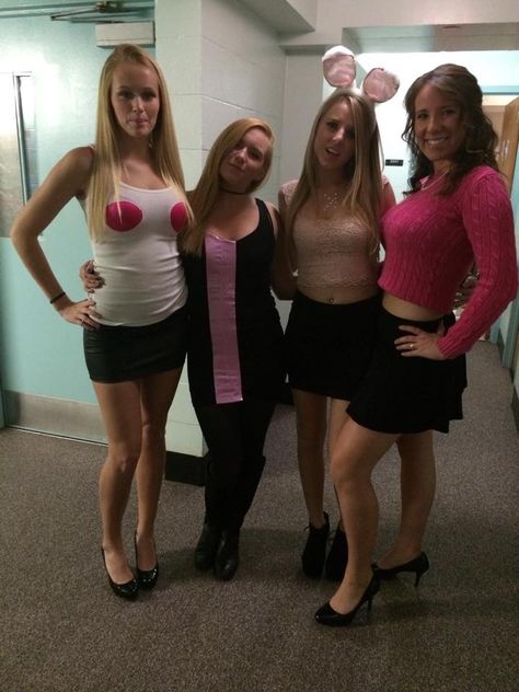 Mean Girls Halloween Costume Mean Girls Halloween Costume Group Of 4, Girly Costume Ideas, Mean Girls Group Costume, Mean Girl Halloween Costumes, Mean Girl Costumes, 2000s Movie Costumes, Mean Girls Costume Halloween, Mean Girls Costume Ideas, Early 2000s Halloween Costumes