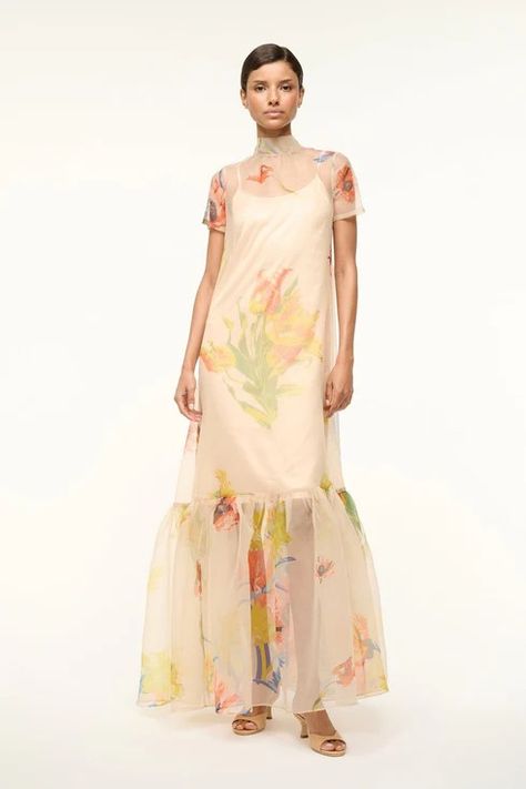 STAUD BRIDE Organza Gown, Organza Gowns, Designer Evening Gowns, Wedding Guest Looks, Versace Outfit, City Dress, Statement Dress, Floral Print Maxi, Evening Gowns Formal