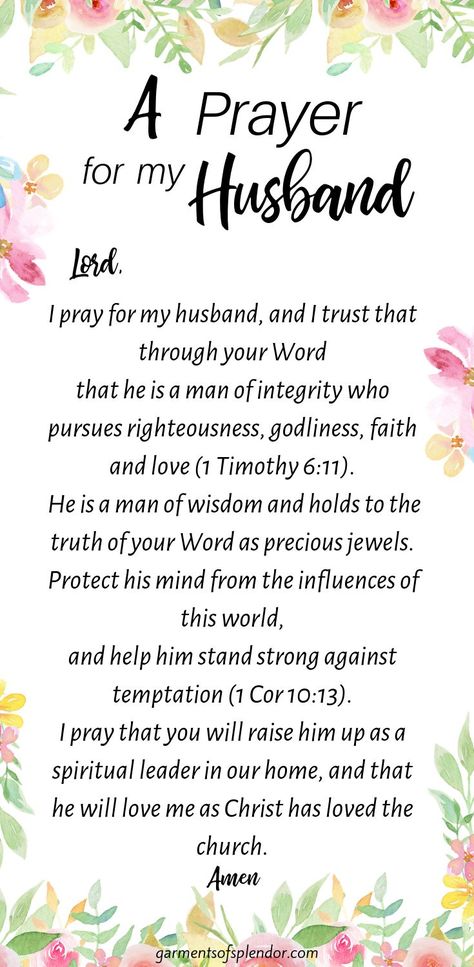 Pray for your husband and strengthen your marriage with this prayer--and download a free marriage prayer calendar! #marriageprayer #prayer #printableprayer Prayer For My Husband, Future Husband Prayer, Praying Wife, Prayers For My Husband, Praying For Your Husband, Prayer For Husband, To My Future Husband, Powerful Prayers, Marriage Prayer