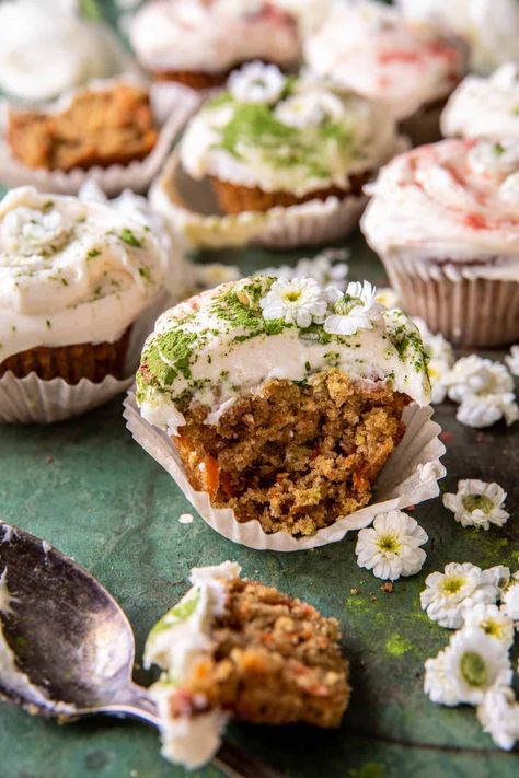 Carrot Cake Cupcakes | halfbakedharvest.com Summer Vegetable Recipes, Tieghan Gerard, Cupcake Cream, Half Baked Harvest Recipes, Whipped Cream Cheese Frosting, Carrot Cake Muffins, Carrot Cake Cupcakes, Carrot Cupcakes, Harvest Recipes