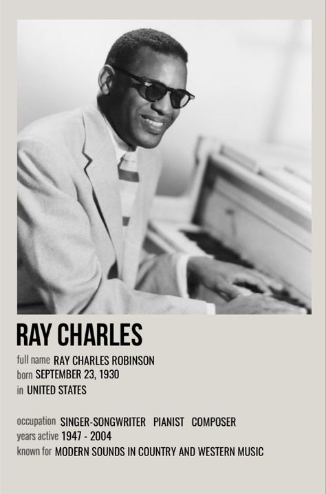 Ray Charles Poster, 777 Art, Polaroid Posters, Jazz Poster, Western Music, Ray Charles, We Movie, Music Photo, Safe Place