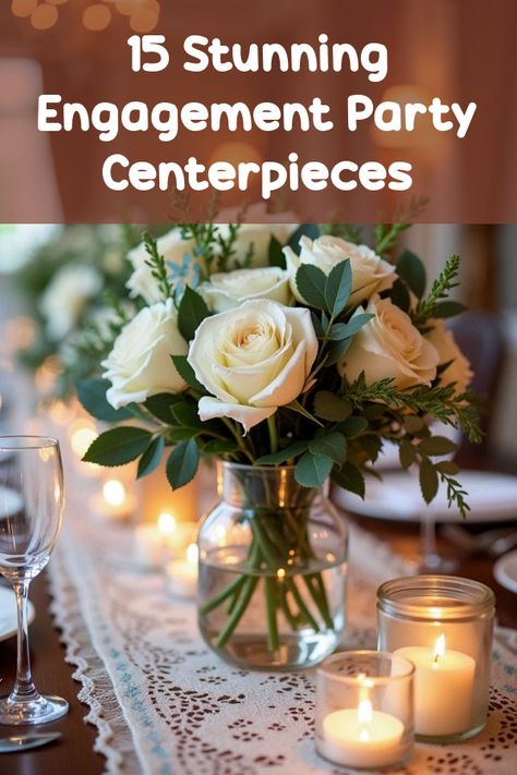 Did you know that your engagement party centerpieces can set the mood for the entire event? Discover unique, elegant ideas that will leave your guests in awe. From rustic charm to modern chic, transform ordinary tables into stunning masterpieces. Don't miss these must-try centerpiece trends to elevate your celebration and wow every guest! Engagement Party Table Centerpieces, Engagement Party Table Decor, Engagement Party Centerpieces, Non Floral Centerpieces, Elegant Table Decorations, Centerpieces Ideas, Engagement Party Decorations, Engagement Sets, Engagement Parties