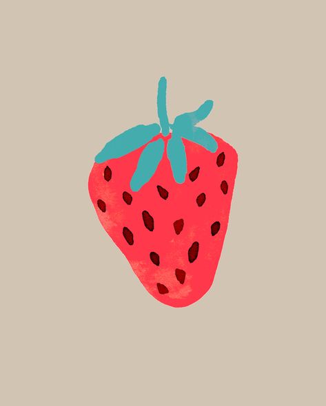 Strawberry  at ArtfullyWalls, A bold yet simplistic art print. #strawberry #foodlover #foodart #berry #minimalism #red #artfullywalls #gallerywall #gallerywalldecor #gallerywallinspo #artprints #stellarspaces #homeinspiration #rockininteriors #sorealhomes #styleithappy  #interiorlovers #interiorstyling #styleithappy #artfullywalls #gallerywall #gallerywalldecor #gallerywallinspo #artprints #affordableart #affordableartprints Simple Strawberry Painting, Strawberry Illustration Cute, Strawberry Art Aesthetic, Abstract Strawberry, Berry Illustration, Simplistic Art, Strawberry Illustration, Painted Strawberry, Strawberry Graphic