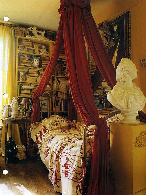 Eclectic Bedroom, Fabric Bed, Canopy Bed, House Room, World Of Interiors, Dream Rooms, Dream Bedroom, My New Room, Dream Room