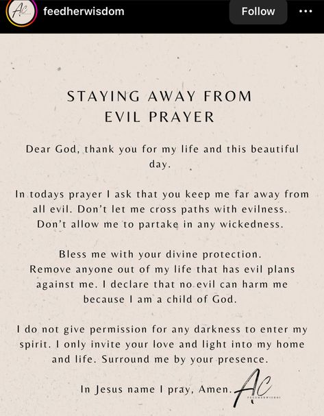 Prayer To Break Curses And Evil People, Prayer To Cast Out Evil Spirits, Prayer Against Evil Spirits, Prayer To Break Curses, Deliverance Prayers, Morning Prayer Quotes, Prayer For Protection, Prayer List, Evil People