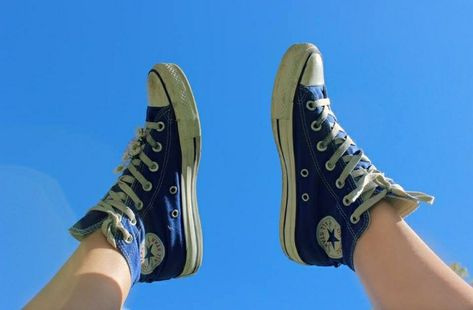 Summer Blue, Chuck Taylor Sneakers, Blue Shoes, Converse High Top Sneaker, Converse Chuck Taylor High Top Sneaker, Converse Sneaker, High Top Sneakers, We Heart It, Converse