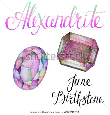 June birthstone Alexandrite isolated on white background. Close up illustration of gems drawn by hand with colored pencils. Alexandrite Tattoo, Birthstone Illustration, Coloring Gemstones, Colouring Reference, September Birthstone Color, Up Illustration, Gem Drawing, Birth Stones, Jewel Design