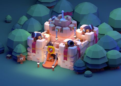 ArtStation - Low Poly Castle, Paul Chambers Rattus Rattus, Paul Chambers, Low Poly Car, Bg Design, Low Poly Games, Polygon Art, Isometric Art, Isometric Design, Low Poly Art