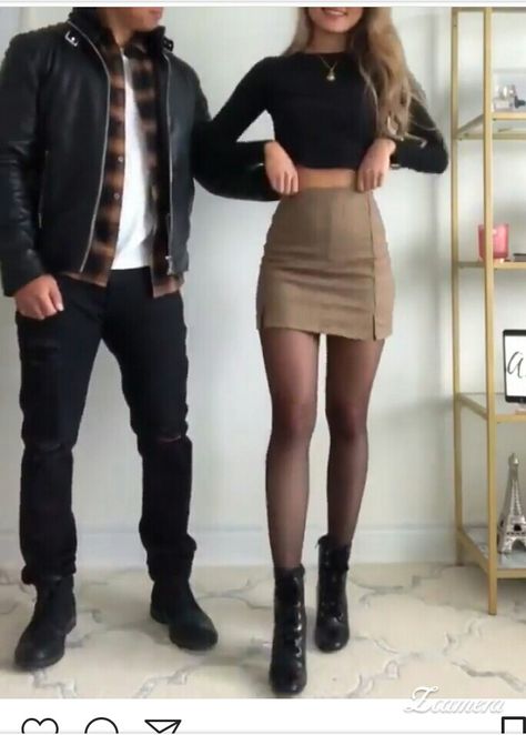 Cozy Winter Fashion, Short Skirts Outfits, Couple Matching Outfits, Cute Couple Outfits, Wardrobe Tips, Outfits Chic, Matching Couple Outfits, Elegante Casual, Nice Style