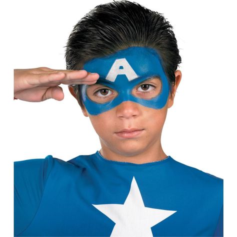 Captain America Face Paint Easy, Captain America Makeup, Captain America Face Paint, Easy Face Painting Ideas, Marvel Makeup, Face Painting Ideas For Kids, Easy Face Painting, Superhero Face Painting, Painting Ideas For Kids