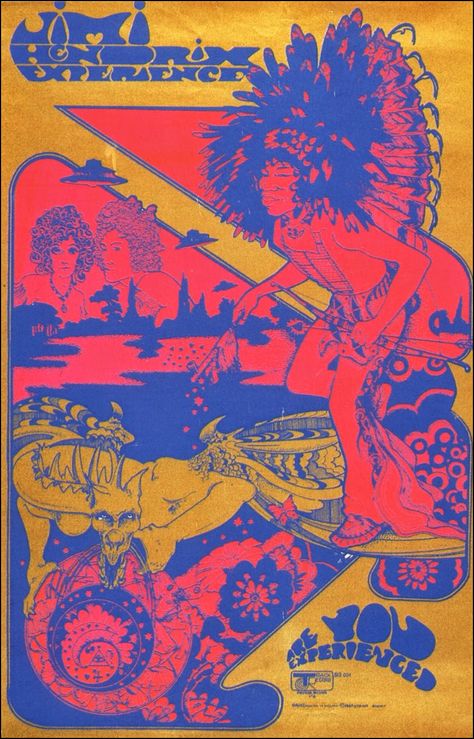 Jimi Hendrix Experience - 1967 - by Michael English and Nigel Waymouth Poster Konser, Mundo Hippie, Jimi Hendrix Poster, Richard Hamilton, Concert Poster Art, Rock Poster Art, Vintage Concert Posters, Jimi Hendrix Experience, Milton Glaser