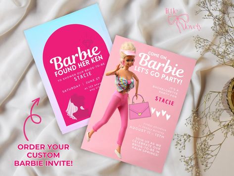 CUSTOM: Barbie Invite Bachelorette Bridal Party Digital - Etsy Barbie Invite, Real Life Barbie, Ponytail Barbie, Custom Barbie, Barbie Bride, Barbie Shoes, Pink Plastic, Barbie World, Barbie Girl