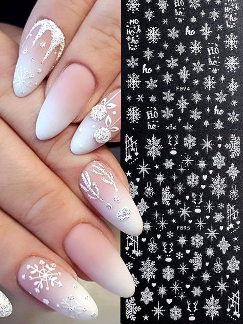 3d Xmas Nails, Snowflake 3d, Christmas Nail Art Ideas, Christmas Nails Diy, Nail Salon Supplies, Christmas Nail Art Easy, Ball Pattern, Holiday Nail Designs, Cute Christmas Nails