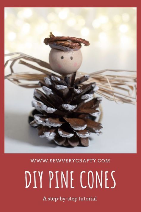 This is one of the easiest and fun Christmas craft projects that you can make.  Just some pine cones and a few craft supplies and you have these adorable  pine cone angel ornaments.  They will look fantastic on your Christmas tree this year and in years to come.  Plus they can be made in a flash.  Take a few minutes to create these lovely angels and you will be happy that you did. Pine Cone Christmas Ornaments, Cone Angel, Pinecone Ideas, Pine Cone Christmas, Pine Cone Christmas Tree, Cone Crafts, Christmas Pine Cones, Diy Pinecone, Pinecone Ornaments