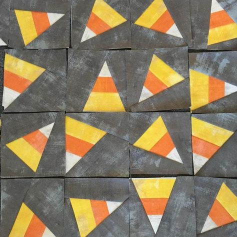 Candy Corn, Four Foundation Paper Piecing Blocks | Craftsy Foundation Paper Piecing Patterns Free, Thanksgiving Quilt, Halloween Quilt Patterns, Halloween Blocks, Simple Quilts, Halloween Quilt, Halloween Sewing, Quilting Blocks, Paper Pieced Quilt