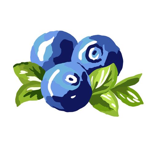 Blue Berry's Aesthetic Drawing, Easy Pattern Painting, Blueberry Art Illustration, Blue Food Drawing, Fruit To Paint, Fruit Drawing Simple, Painting Ideas Fruit, Plant Painting Ideas, Posca Pens Art Ideas Simple