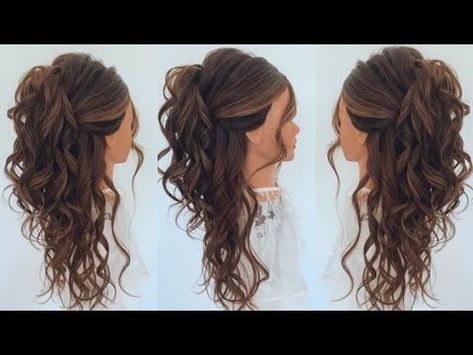 Bridal Hair Half Up, Hairstyle Bridal, Half Up Wedding, Wedding Hairstyles And Makeup, Half Up Wedding Hair, Wedding Hair Half, Half Up Half Down Hair Prom, Bridesmaid Hairstyles Half Up Half Down, Prom Hair Down