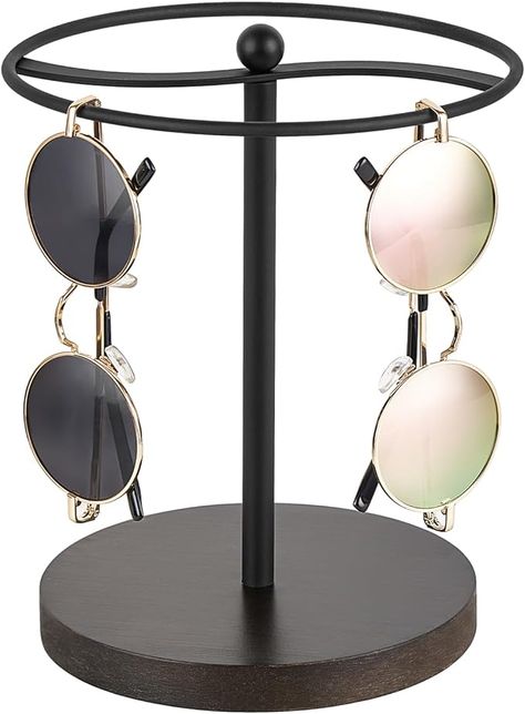 Amazon.com: Mkono Set of 3 Wall Mounted Wood Sunglasses Storage Organizer and Set of 1 Sunglasses Organizer Glasses Holder Stand : Home & Kitchen Glasses Organizer, Sunglasses Storage Organizers, Types Of Sunglasses, Sunglasses Organizer, Sunglasses Storage, Sunglasses Display, Can Storage, Wood Sunglasses, Iron Ring