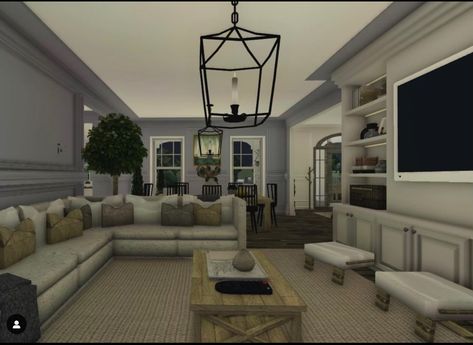 Realistic Bloxburg Couch, Bloxburg Living Room Ideas Big, Small Bloxburg Living Room, Costal Living Room Bloxburg, Custom Chair Bloxburg, Living Room Ideas Big, Bloxburg Coastal Living Room, Bloxburg Dining Room, Bloxburg Pictures