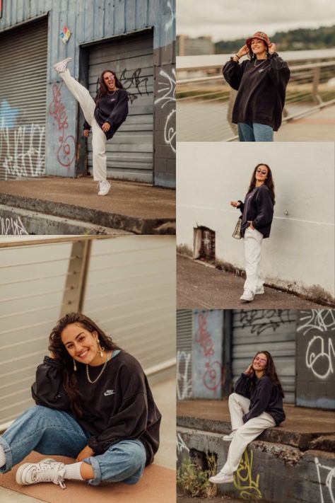 Senior Picture Street Style, Downtown Photoshoot Streetwear, Sneaker Head Senior Pictures, Senior Picture Ideas Streetwear, Street Wear Senior Pictures, 2024 Senior Photos, Skater Senior Pictures, Streetwear Senior Pictures, Cityscape Senior Pictures