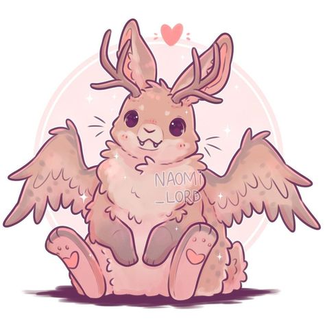 Naomi Lord Art on Instagram: “✨🌸 after a year or so break I’m back on the Mythical Creature series!! This time it’s a Wolpertinger! (I did actually draw one a while back…” Naomi Lord Art, German Folklore, Naomi Lord, Bunny Drawing, Cute Kawaii Animals, Animated Animals, Creature Drawings, Mythical Creature, Cute Doodles Drawings