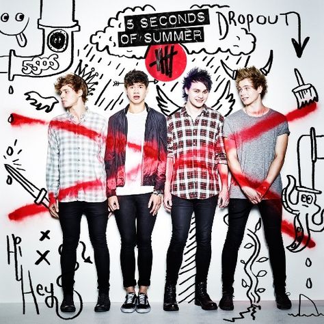 Grappig, met alle tekeningetjes die ze zelf hebben getekend! 5sos Album Cover, 5sos Album, She Looks So Perfect, 5sos Wallpaper, English Love, Music Album Covers, Five Seconds Of Summer, Music Album Cover, Second Of Summer