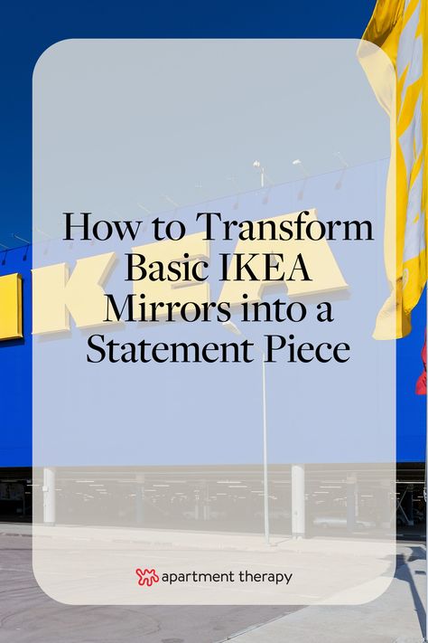 Check out this amazing (and affordable) project that uses IKEA mirrors to create an oversized statement piece. Ikea Frebro Mirror Hack, Blodlonn Ikea Mirror Hack, Blodlonn Ikea Mirror, Mirror Hacks Diy, Ikea Mirror Hack Diy, Ikea Mirror Wall, Ikea Nissedal, Ikea Ypperlig, Hovet Mirror